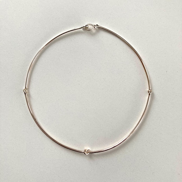 Stella & Dot Simple Knot Collar Necklace - Silver - Picture 2 of 7